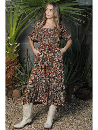 The Prickly Pear Puff Midi