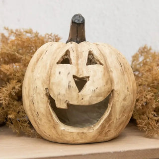 8" BIG MOUTH PUMPKIN, White - 430 Holiday Décor - The Farmhouse