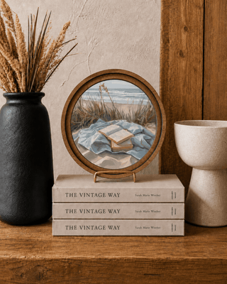8" Round Beach Books Art - 420 Home Decor - The Farmhouse