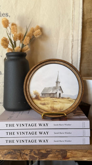 8" Round Church Art - 420 Home Decor - The Farmhouse