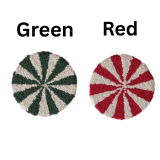 Alternate view of 8 inch tufted candy striped holiday trivet