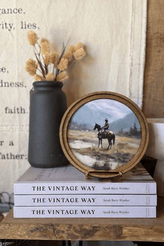 8" Round Mountain Cowboy Art - 420 Home Decor - The Farmhouse