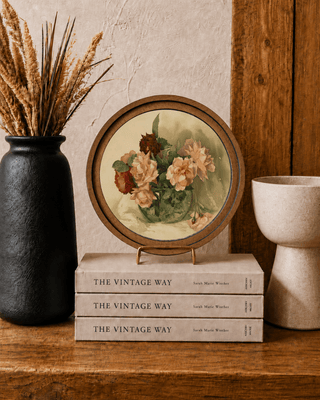 8" Round Vintage Floral Art - 420 Home Decor - The Farmhouse