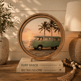 8" Round Vw Bus Art - 420 Home Decor - The Farmhouse