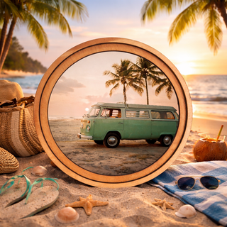 8" Round Vw Bus Art - 420 Home Decor - The Farmhouse
