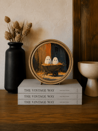 8" Round Wheelbarrow Ghosts Arch - 420 Home Decor - The Farmhouse