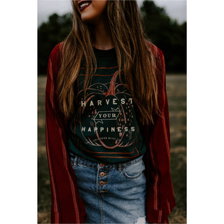 *PRE ORDER* Harvest Your Happiness Solid Green Tee