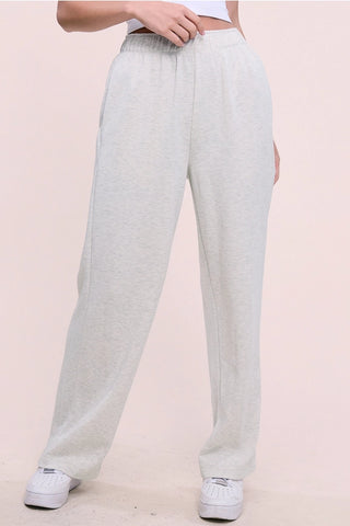 The Margo Wide-Leg Scuba Pant, Ash Gray