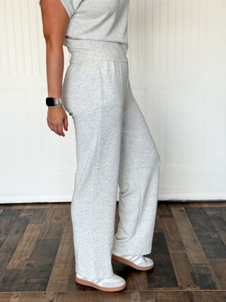 The Margo Wide-Leg Scuba Pant, Ash Gray