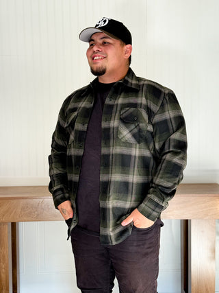 Timber Trail Olive Flannel