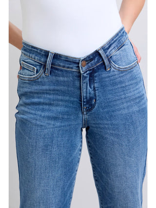 JUDY BLUE HW V-Front WB Vintage Wash Straight Fit