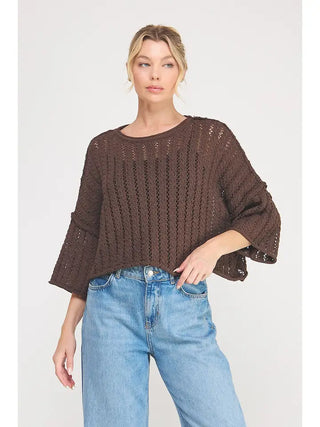 ALLIE ROSE Women's Chocolate Maple Sweater