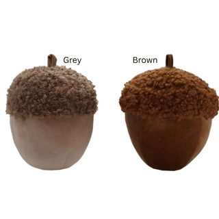 9 - 3/4" Round x 7 - 3/4"H Velvet & Faux Sherpa Acorn, 2 Colors - 430 Holiday Décor - The Farmhouse