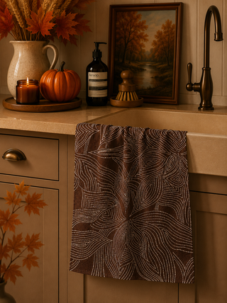 Geometry Pearl Botanical Tea Towel
