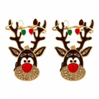 JOIA Women's Christmas Rudolph Reindeer Light Dangle Earrings