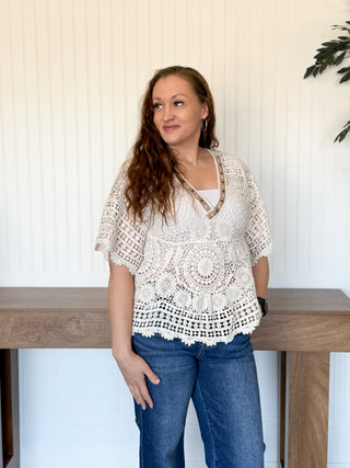 Natural Coast Crochet Flare Top