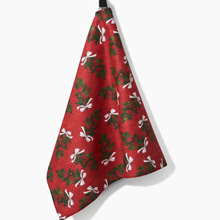 Geometry Tea Towel, Christmas Berry Bow