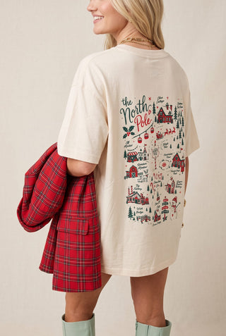 *PRE ORDER* Take Me To The North Pole Ivory Mock Neck Tee