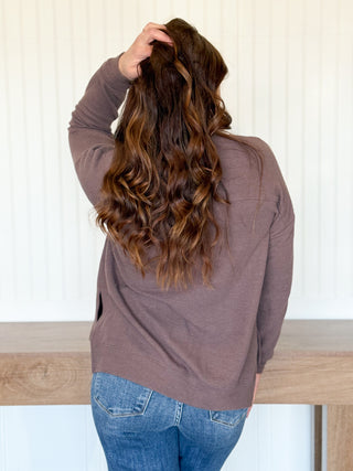 Warm Drift Cloudy Knit Top, Brown