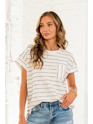 The Bayside Stripe Cuff Top