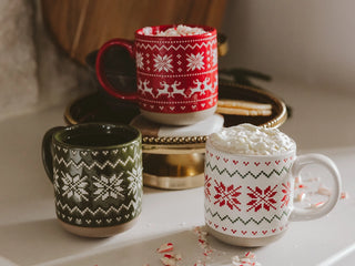 Fair Isle Sweater Stoneware Coffee Mug