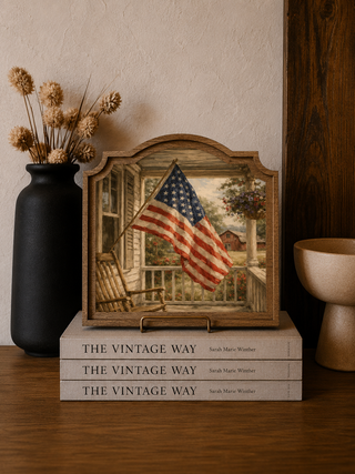 Porch Flag Provincial Arch Framed Art 9x10"