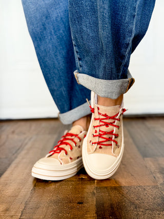 *Pre Order* Very G Aman Slip On Sneaker, Natural Red Hearts