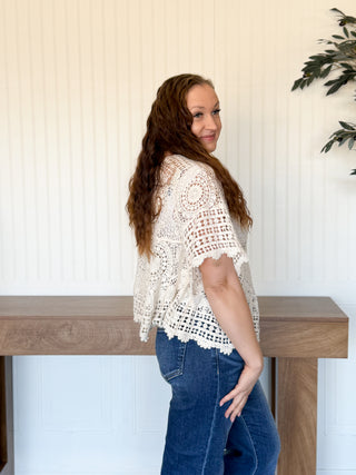 Natural Coast Crochet Flare Top