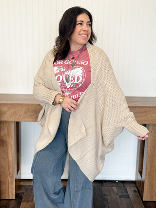 Golden Hour Batwing Knit Cardigan, One Size