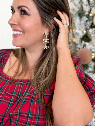 Grand Bow Metal Post Earrings