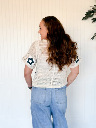 Desert Star Crochet Button Cardigan