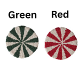8" Round Cotton Tufted Candy Striped Trivet, 2 Colors
