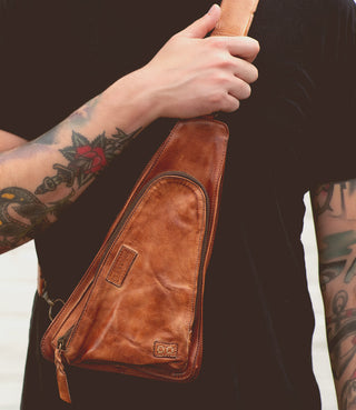 BedStu Adept Sling Bag, Tan Dip Dye