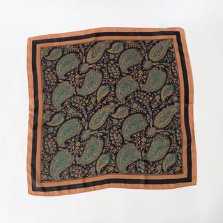 PRETTY SIMPLE Alice Square Scarf, Green Paisley