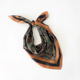 PRETTY SIMPLE Alice Square Scarf, Green Paisley