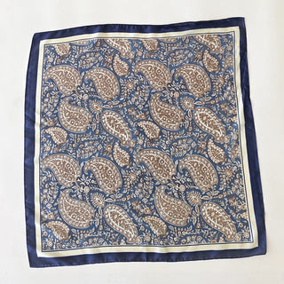 PRETTY SIMPLE Alice Square Scarf, Light Blue Paisley