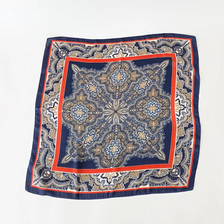 PRETTY SIMPLE Alice Square Scarf, Navy & Rust