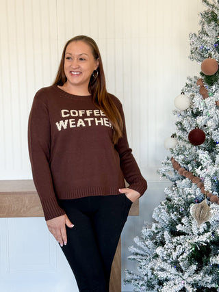 Coffee Weather Sweater, Dark Brown