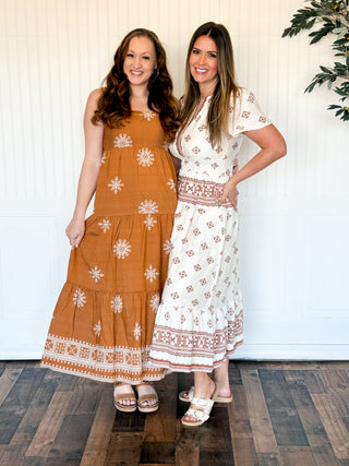 Border Blossom Tie-Waist Top