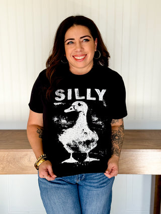 Silly Goose Unisex Graphic Tee, Black