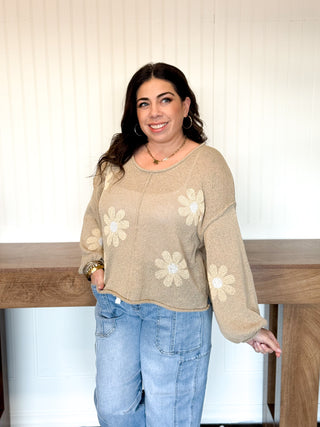 Sandstone Bloom Lightweight Sweater