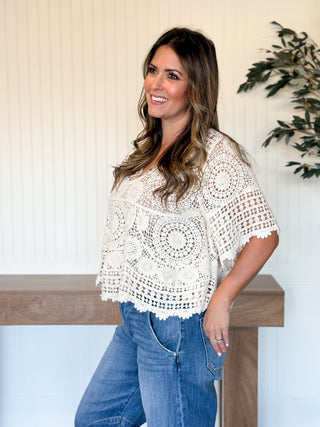 Natural Coast Crochet Flare Top