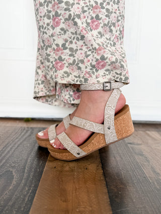 Very G Kiara Boho Cork Wrapped Wedge