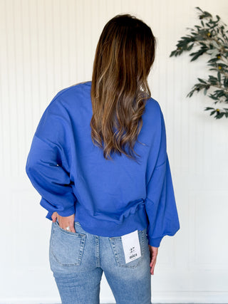 Blue USA Bear Sequin Sweatshirt