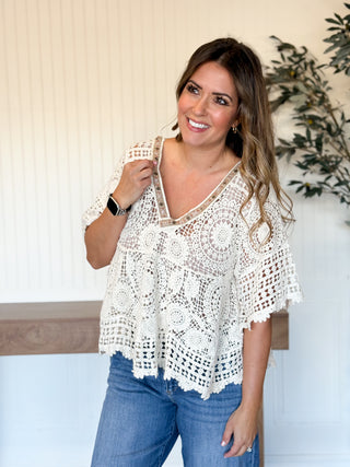 Natural Coast Crochet Flare Top