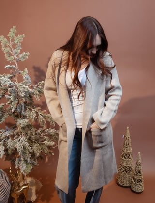 COZY CO Women's Oatmeal Orchard Hooded Cardigan