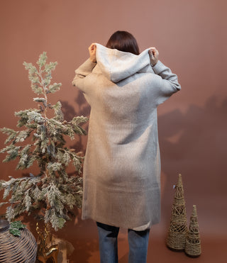 COZY CO Women's Oatmeal Orchard Hooded Cardigan