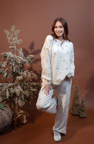 BLUE PEPPER Women's MARTINI MOTIF KNIT LOUNGE PANTS