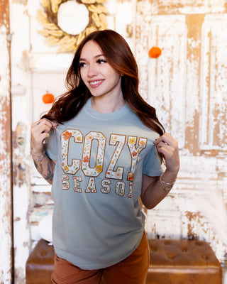 Festivitees Cozy Season Unisex Graphic Tee, Aqua