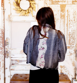 POL Women's Autumn Tapestry Cropped Jacket
